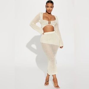 NWT crochet skirt set